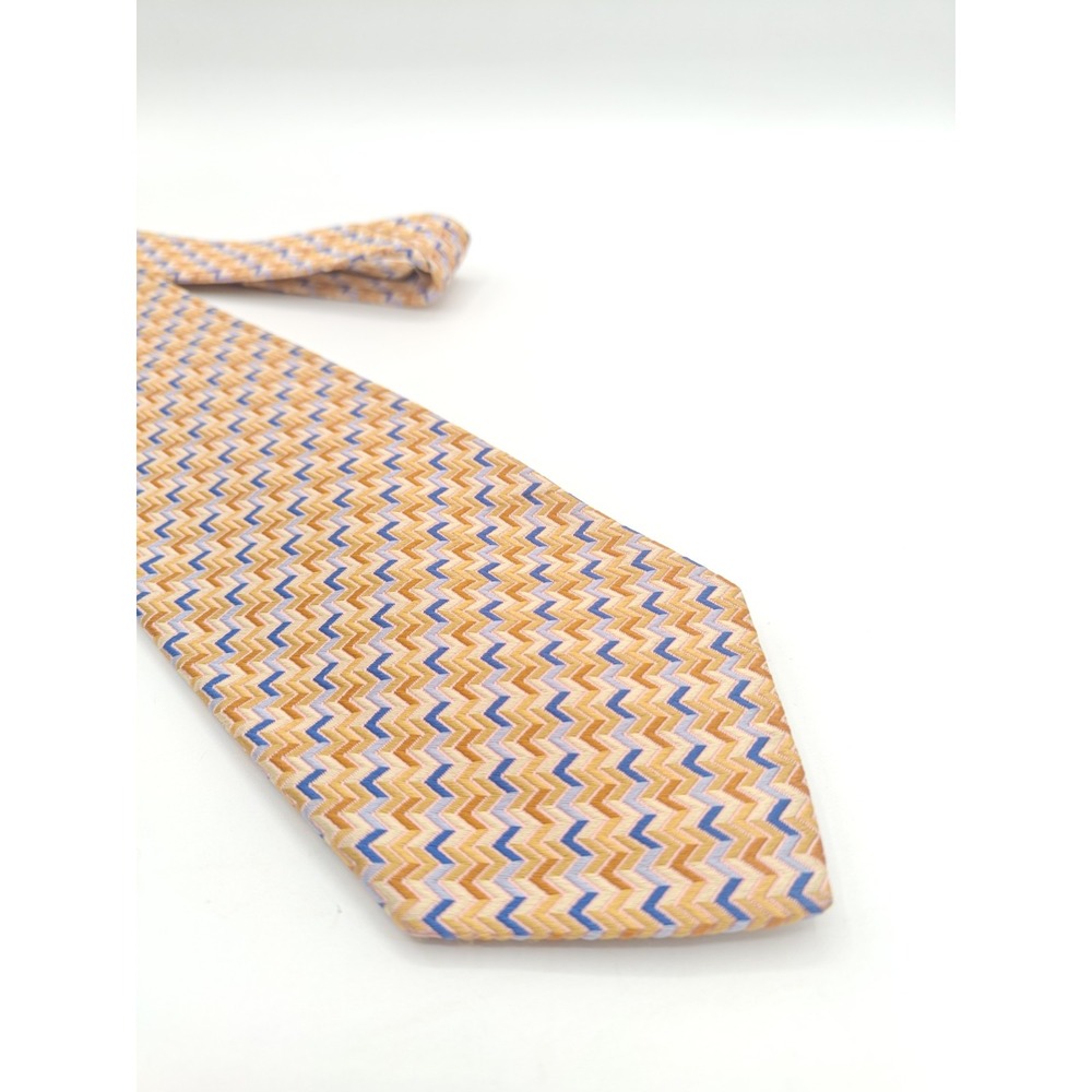 Paul Stuart Silk Tie Mens Multicolor Geometric Chevron USA Handmade 59x3.625